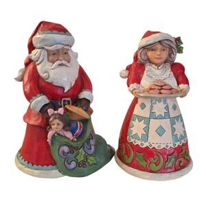 Jim Shore Tis The Season For Giving Santa Mrs. Claus Christmas Figurines 4041073